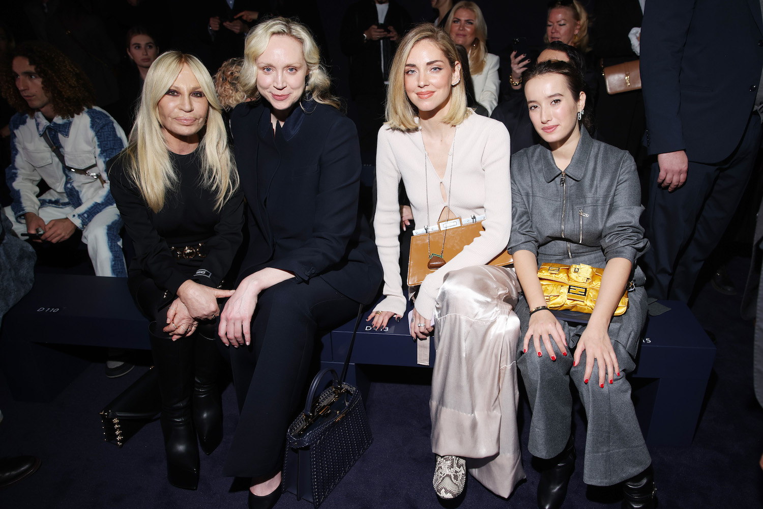 Donatella Versace, Gwendoline Christie, Chiara Ferragni and Leonetta Luciano Fendi 