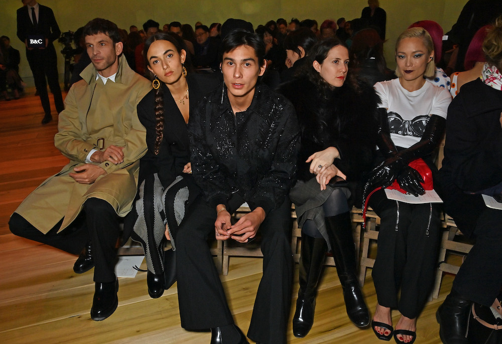 (L to R) Arnaud Valois, Gray Sorrenti, Evan Mock, guest and Pom Klementieff